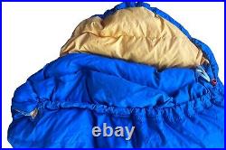 Vtg 1970s-80s WESTERN MOUNTAINEERING Blue Sleeping Bag High Loft Down-Scarce