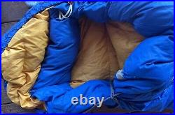 Vtg 1970s-80s WESTERN MOUNTAINEERING Blue Sleeping Bag High Loft Down-Scarce