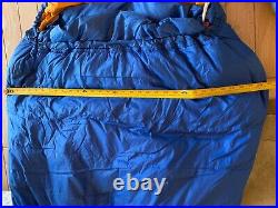 Vtg 1970s-80s WESTERN MOUNTAINEERING Blue Sleeping Bag High Loft Down-Scarce