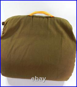 Vtg Army Green Quilted Flannel Sleeping Bag Birds Pheasant Hunting Camping Gear