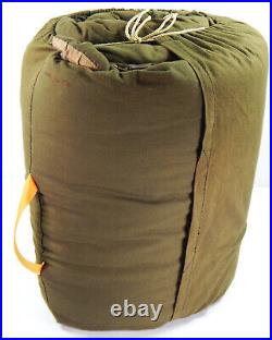 Vtg Army Green Quilted Flannel Sleeping Bag Birds Pheasant Hunting Camping Gear