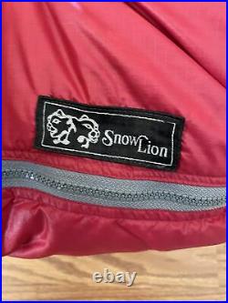 Vtg Snow Lion Down Sleeping Bag Full Length Mummy Style USA Berkeley CA