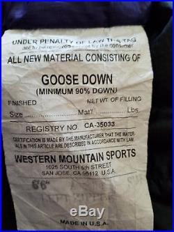 Western Mountaineering Apache 850 Down 15f Sleeping Bag Long Left Euc