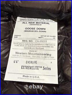 Western Mountaineering Everlite 6'6 sleeping Bag-New with Tags-95% goose down