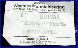 Western Mountaineering Kodiak MF Sleeping Bag 0 Degree Down 6ft/RZ /49375/