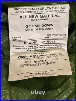 Western Mountaineering MityLite Sleeping Bag, New withTags, 6'3, 95% Goose Down