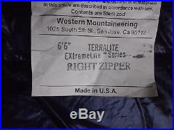 Western Mountaineering TerraLite Sleeping Bag 25 Degree Down- 6ft 6in /23946/