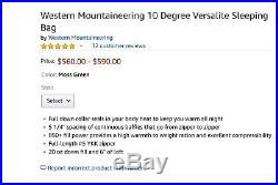 Western Mountaineering, Versalite 10 degree, Never Used 5ft 6in