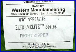 Western Mountaineering Versalite Sleeping Bag 10F Down 6ft 6in/Rt Zip /51645/