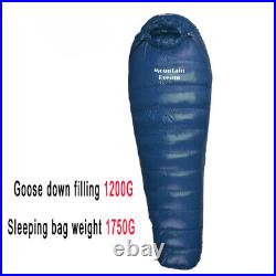 Winter Down Sleeping Bag Adult Mummy White Goose Down Warm Sleeping Bag New