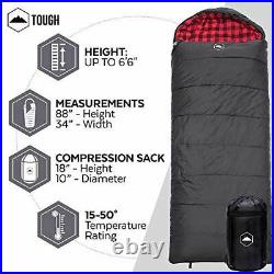 Winter XL Hooded Sleeping Bag with Compression Sack Perfect for Camping