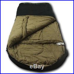Wolftraders LoneWolf 0 Oversized Premium Comfort Canvas Sleeping Bag, Black/Tan