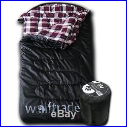 Wolftraders LoneWolf +0 Oversized Premium Comfort Sleeping Bag, Black/Purple