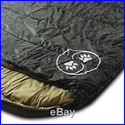 Wolftraders LoneWolf -30 Oversized Premium Comfort Sleeping Bag, Black/Tan