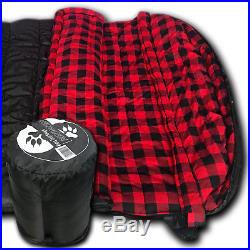 Wolftraders TwoWolves +0 2-Person Premium Comfort Sleeping Bag, Black/Red