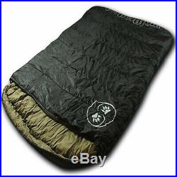 Wolftraders TwoWolves 0 Degree 2-Person Premium Ripstop Sleeping Bag Black/Tan
