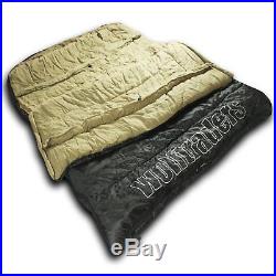 Wolftraders TwoWolves +20 2-Person Premium Comfort Sleeping Bag, Black/Tan