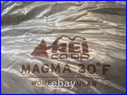 Women's REI Co-op Magma 30 Sleeping Bag / Regular Right Zip Grey $349 Value