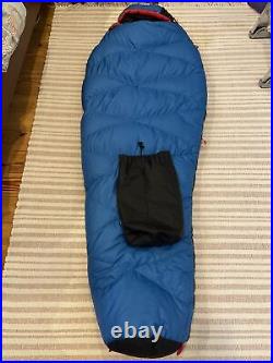 Women's The North Face Blue Igloo 20°F Sleeping Bag Goose Down Fill Long RH VGUC