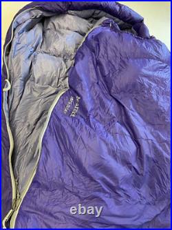 Womens MARMOT Purple -2.2 F 650 Down Fill Ouray Sleeping Bag 28 X 79