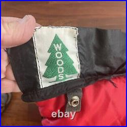 Woods Down Sleeping Bag With Warm YKK Zipper Red/Black Vintage